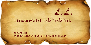 Lindenfeld Lóránt névjegykártya