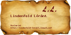 Lindenfeld Lóránt névjegykártya