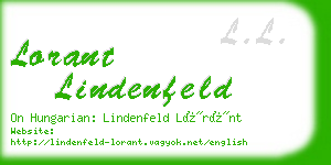 lorant lindenfeld business card